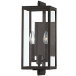 Nico Outdoor Wall Sconce - French Iron / Clear