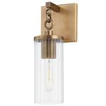 Yucca Outdoor Wall Sconce - Patina Brass / Clear