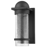 Nero Outdoor Wall Sconce - Black / Clear Seeded