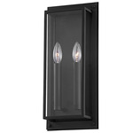 Winslow Outdoor Wall Sconce - Black / Clear