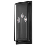 Winslow Outdoor Wall Sconce - Black / Clear
