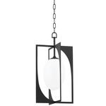Enzo Pendant - Black Iron / White