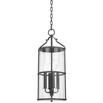 Burbank Outdoor Pendant - Black / Clear Seeded