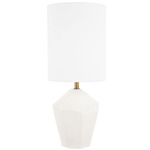 Ashburn Tall Table Lamp - Patina Brass/ White / White