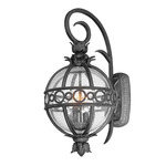 Campanile Outdoor Wall Light - French Iron / Clear Seedy