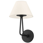 Ozias Wall Sconce - Black Iron / Cream