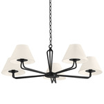 Ozias Chandelier - Black Iron / Cream