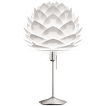 Silvia Sante Table Lamp - Brushed Steel / White