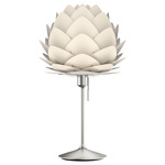 Aluvia Table Lamp - Brushed Steel / Pearl