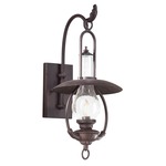 La Grange Outdoor Wall Sconce - Soft Off Black / Clear