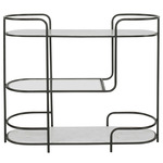 Trolley Bar Console - Satin Black / Clear / White