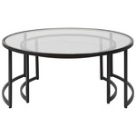 Rhea Coffee Table Nest/2 - Satin Black / Clear