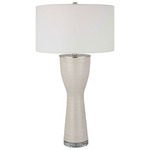 Amphora Table Lamp - Polished Nickel / Off White