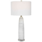 Levadia Table Lamp - Brushed Nickel / White / White