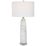 Levadia Table Lamp - Brushed Nickel / White / White