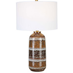 Roan Table Lamp - Antique Brass / Crystal / Neutral Color Tones
