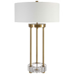Pantheon Table Lamp - Antique Brass / White