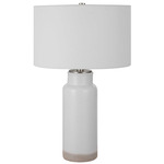 Albany Table Lamp - Brushed Nickel / White / White