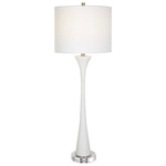 Fountain Buffet Lamp - Brushed Nickel / White / White