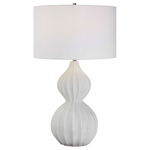 Antoinette Table Lamp - White / White Linen