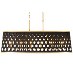 Bailey Linear Pendant - French Gold / Black