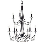 Brentwood Tiered Chandelier - Carbon / Crystal