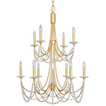 Brentwood Tiered Chandelier - French Gold / Crystal