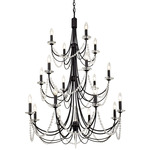 Brentwood Tiered Chandelier - Carbon / Crystal