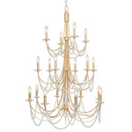 Brentwood Tiered Chandelier - French Gold / Crystal