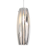 Chroman Empire Pendant - Chrome / Smoke Glass / Chrome