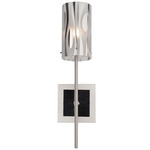 Chroman Empire Wall Sconce - Chrome / Smoke Glass / Chrome