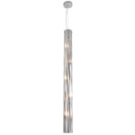 Chroman Empire Foyer Pendant - Chrome / Smoke Glass / Chrome