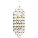 Cubic Foyer Pendant - Gold / Crystal