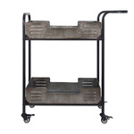 Elixir Bar Cart - Black / Galvanized Steel