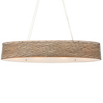 Flow Linear Pendant - Hammered Ore / Tan Silk Slug