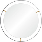 Framed Round Wall Mirror - Black / Gold / Mirror