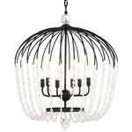 Voliere Pendant - Matte Black / Crystal