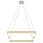 MIYO Glide Square Up/Down Suspension with Center Feed - Satin Nickel / Wood Maple