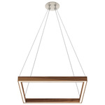 MIYO Glide Square Up/Down Suspension with Center Feed - Satin Nickel / Wood Walnut