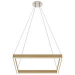 MIYO Glide Square Up/Down Suspension with Center Feed - Satin Nickel / Wood White Oak