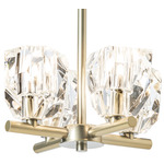 Gatsby Semi Flush Ceiling Light / Pendant - Modern Brass / Crystal