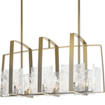 Arc Linear Pendant - Modern Brass / White Swirl
