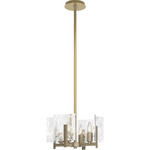 Arc Pendant / Semi Flush Ceiling Light - Modern Brass / White Swirl