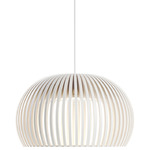 Atto 5000 Pendant - White / White Laminated Birch