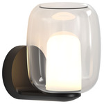 Aquina Wall Sconce - Matte Black / Clear