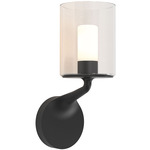 Elena Wall Sconce - Matte Black / Clear