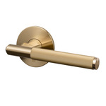 Lever Passage Door Handle Set - Linear Pattern - Brass
