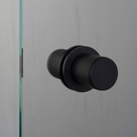 Fixed Door Knob - Linear Pattern - Welders Black