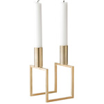 Kubus Line Candleholder - Brass