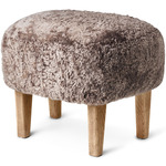 Ingeborg Footstool - Natural Oak / Sahara Sheepskin